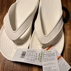 CROCS Classic White Flip Flops